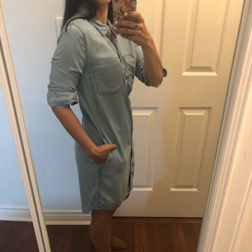 XS Only chambray button up dress